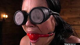 Gagged Bondage Slut Toyed and Fingered with Vibrator