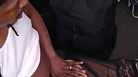 Black Babe Kuzzykuzz Teaches Homemade Blowjob Lessons in Lingerie