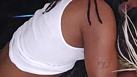 Black Babe Kuzzykuzz Teaches Homemade Blowjob Lessons in Lingerie