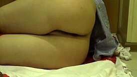 hey, watch this blonde with a dildo bang her big ass and finger her hairy pussy to climax!