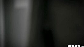 Crazy petite babe takes two big cocks!