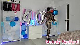 Melody Radford BOLDLY TRIES ON BLACK SKIRT AND SKIMPY MICRO BIKINI HAUL