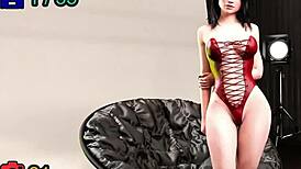 Monica models in a cute fashion photoshoot business