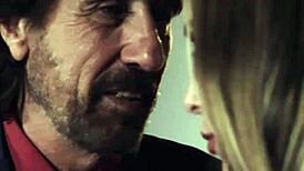 Intense threesome with an older man and his mature son finally submits to young woman