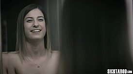 Crazy petite babe takes two big cocks!