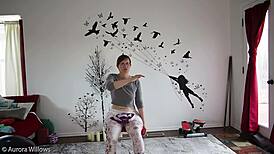 wife's yoga lesson turns into ass fetish