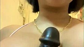 Latina brunette strips with anal plug and squirts 😏