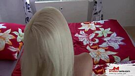 this german blonde amateur gets her pussy creampied by a monster cock after deep blowjobs on vacation.