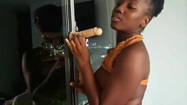 Stepson commands stepdaughter to use dildo on balls