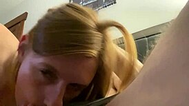 Girlfriend gives blowjob to friend