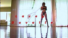 Lacey duvalle shows off shaved tattooed body and small tits