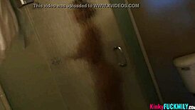 Stepsister Nora in underwear begs for ride on bed