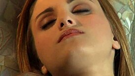 Andie Valentino rips her clothes off in a solo striptease masturbation session