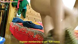 Desi newly married friend's wife in my bedroom