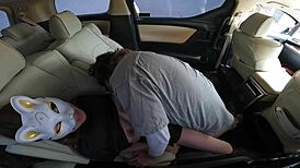 Wife gets car sex after volleyball, creampied on uniform