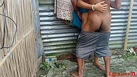 Bengali Bhabi in Red Saree Bangs Husband