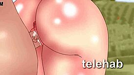 Alex shows her pussy to Steve in Minecraft hentai