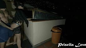 Hot Lovers Fucking Outdoors At Night