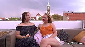 hey, watch these german lesbians climax with dildo and ice pop in hot action