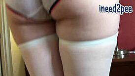 i can't hold it, peeing in my panties and jeans again