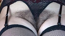 stepson films my hairy pussy after banging the maid