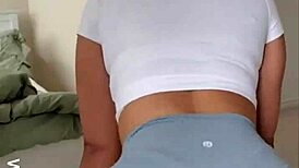 hot big ass teacher in leggings haul, oops!