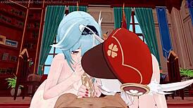 genshin impact knights eula klee jean pounded hard