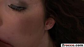 curly brunette teases with oral skills and wild cowgirl riding action