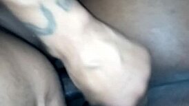 i'm a horny bbw sucking this big black monster cock with my curvy ass on display.