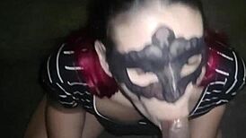 Sailor Girl Hotwife Enjoys Blowjob In Backyard, Receives Facial Cumshot