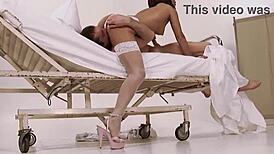 Stockinged woman visits her doctor