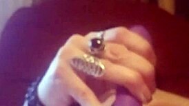 Sexy goth chick masturbates hard