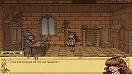 Akabur's witch trainer unfolds with costumes, dancing, and teasing in this playthrough part