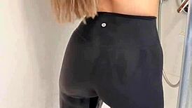 hot big ass teacher in leggings haul, oops!