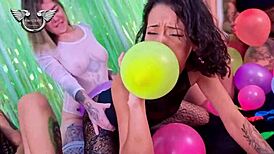 Playing with balloons among friends brings joy and laughter.