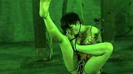 i watch girl strip and rip clothes in cage