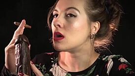 I’m obsessed with giving a wild dildo blowjob as a naughty milf housewife!