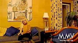 This busty blonde goddess took control, riding a fat cock anally with pure dominance.