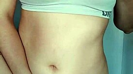 Young latina brunette masturbates in lingerie after spinning class