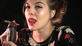 I’m obsessed with giving a wild dildo blowjob as a naughty milf housewife!