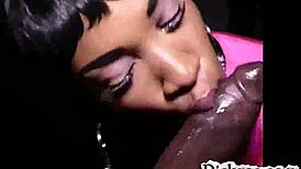 I love this ebony milf sucking my cock like a slut until facial cumshot