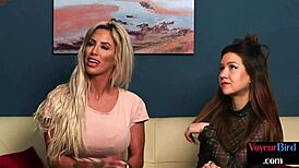 Voyeur busty milf watches guy jerking