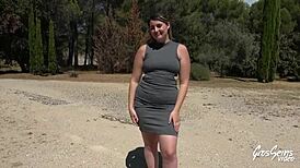 Davina craves a massive cock in her big ass outdoors. Her fat curves need hard interracial pounding.