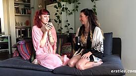 Ersties Amateur Lesbians Go Wild with Whipped Cream Fun!