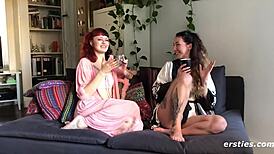 Ersties Amateur Lesbians Go Wild with Whipped Cream Fun!