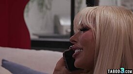 Blonde shemale brittney kade massages and assfucks client's monster cock bareback