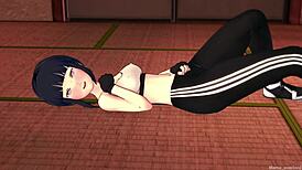 hinata uzumaki in sport outfit, uncensored anime action