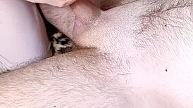 Amateur lingam massage with natural tits finale