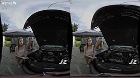 WankzVR - Under the Hood with Alex Blake & Arya Fae Outdoors.