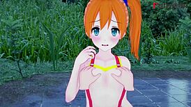 yo, misty giving a wild pov blowjob in anime!